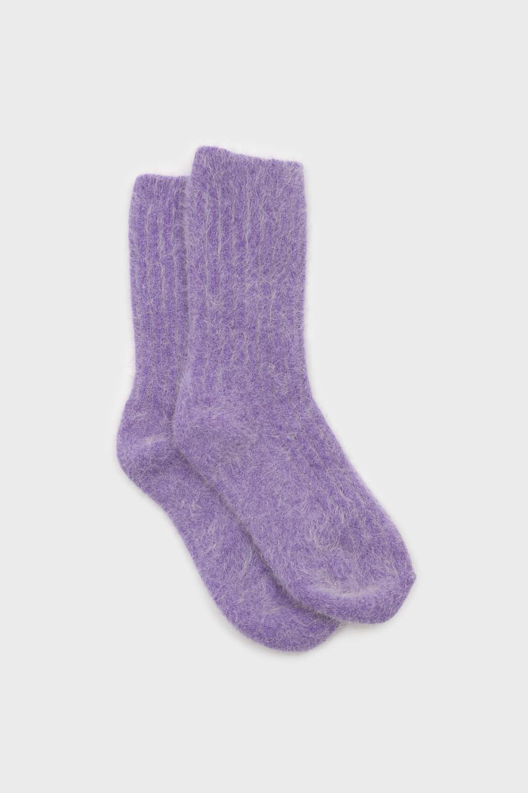 Violet large ribbed angora socks_1