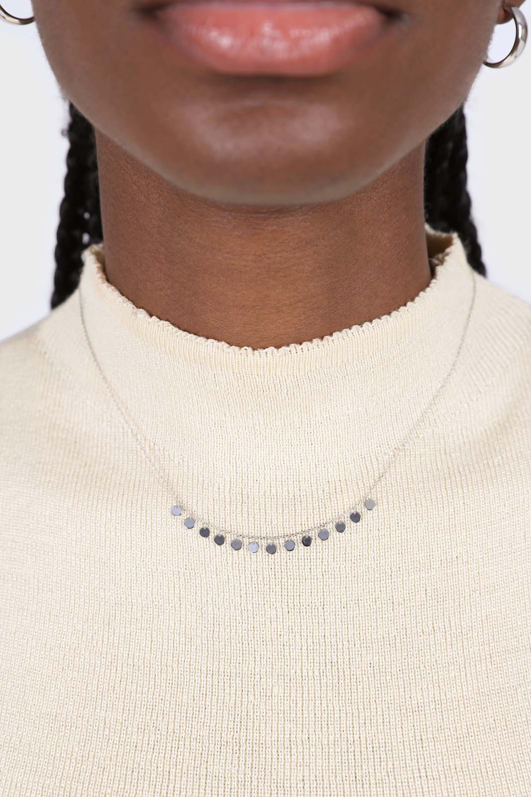 Charm necklace - Silver clustered circles_3