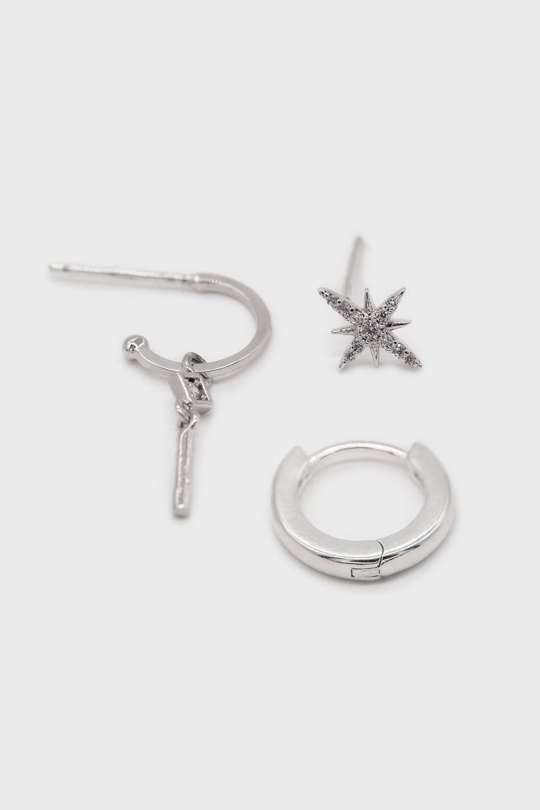 Silver starbust ear party stack_1