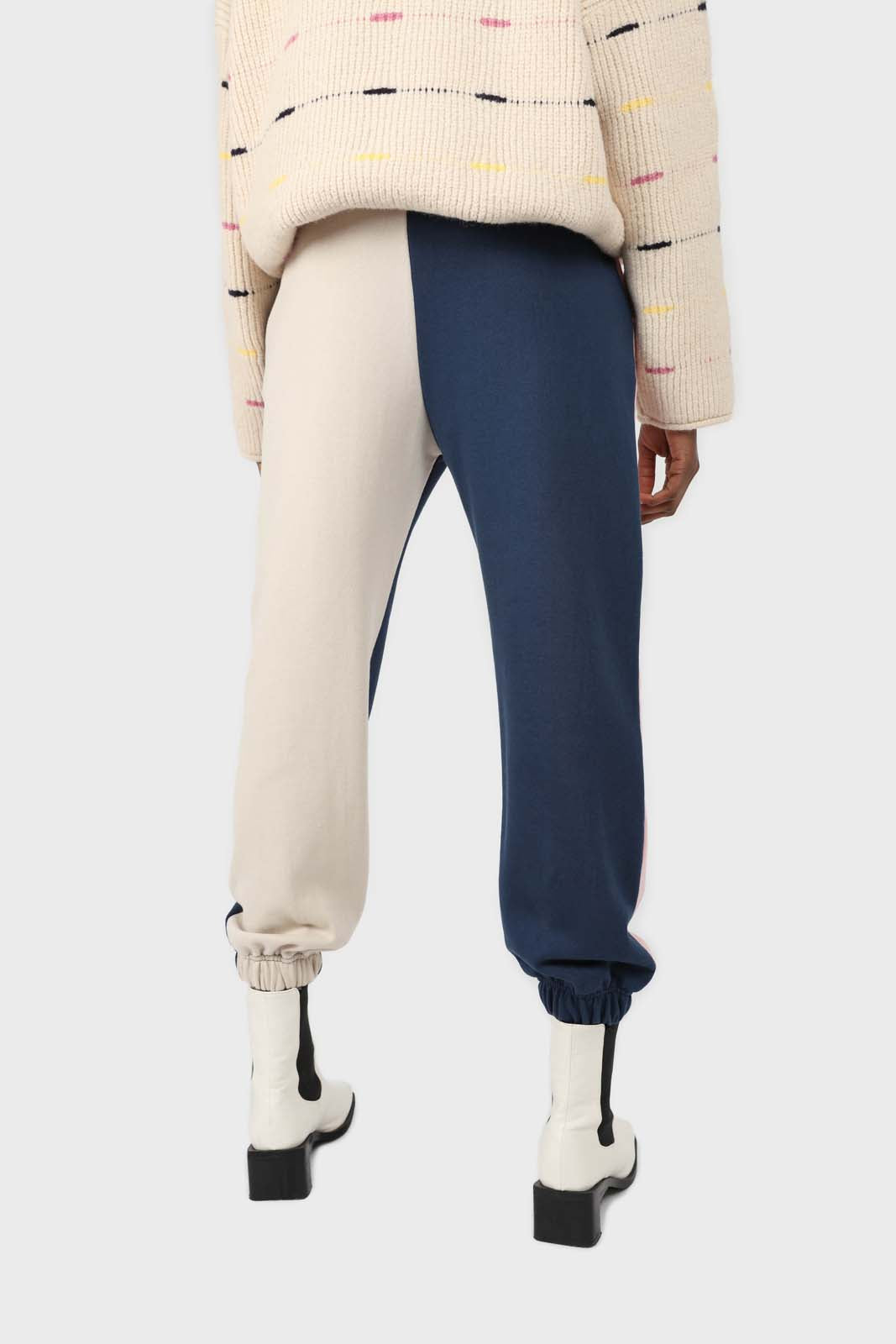 Pink and navy contrast leg sweatpants_5