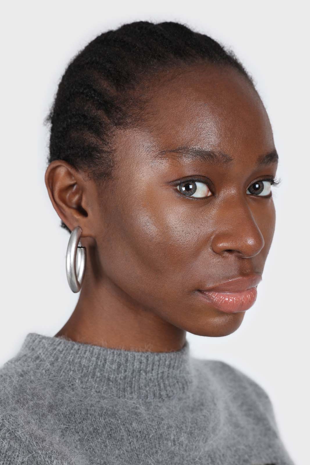 Charcoal peek chest angora wool blend knit top_6