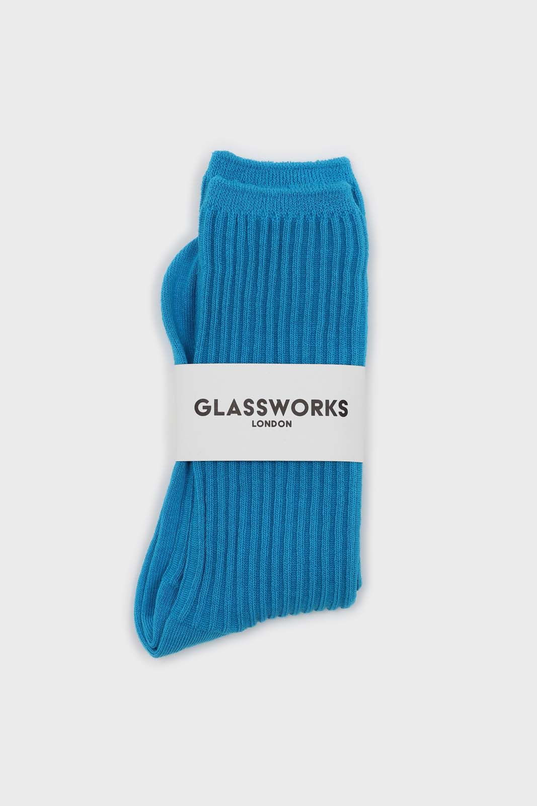 Bright blue long ribbed socks_3