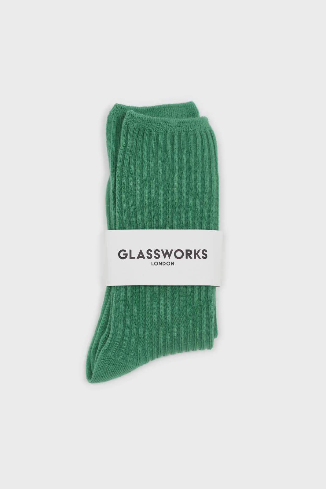 Bright green long ribbed socks_3