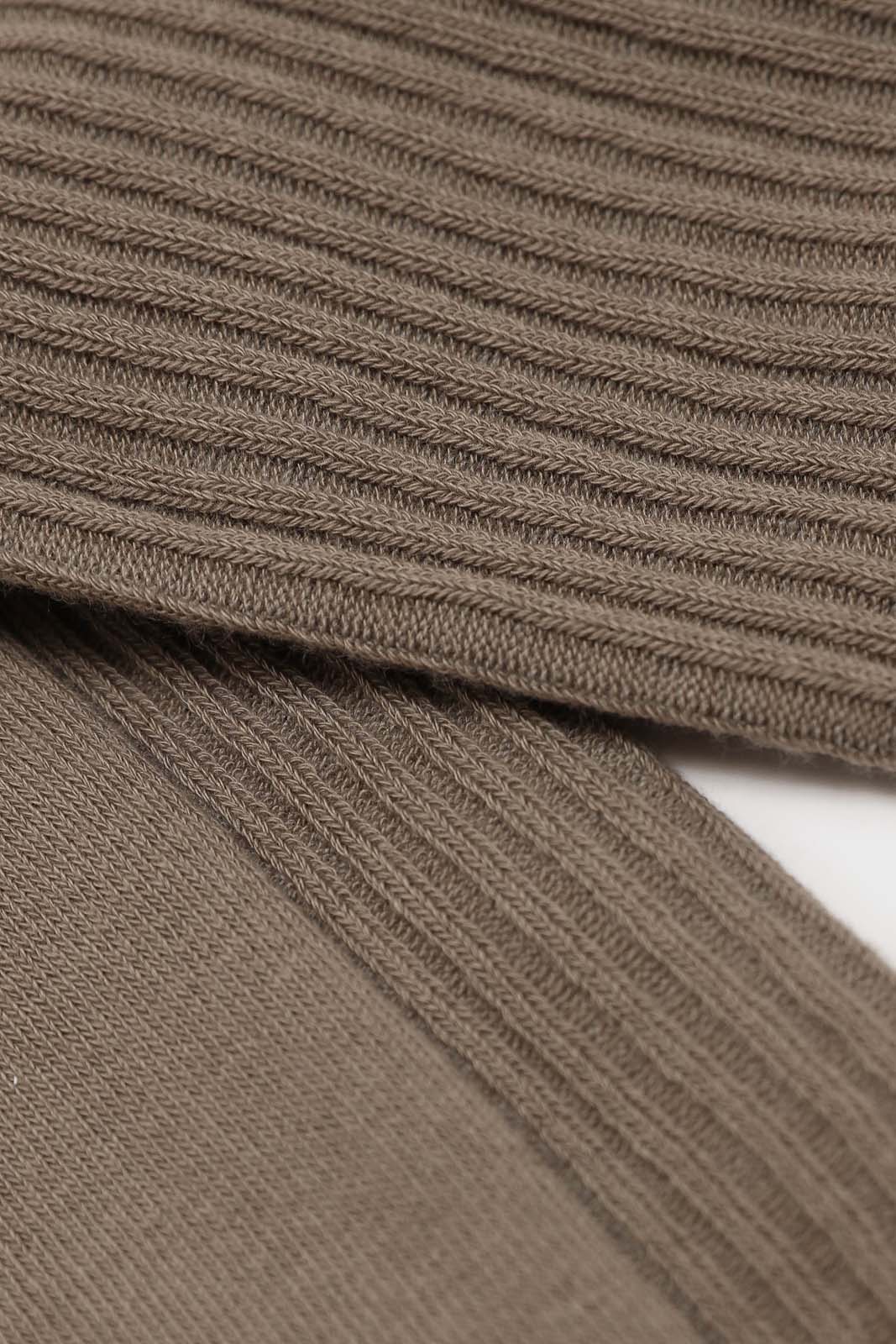 Light khaki long ribbed socks_2