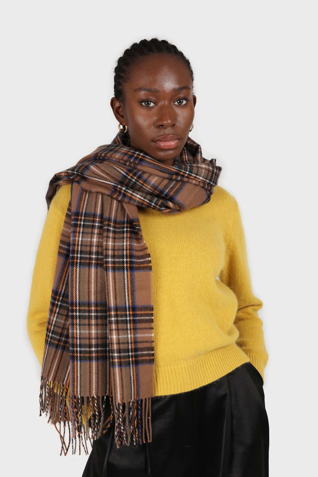 Camel bold plaid scarf_2