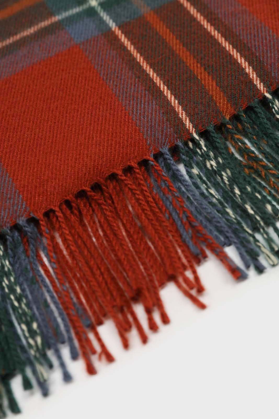 Deep orange bold plaid scarf_4