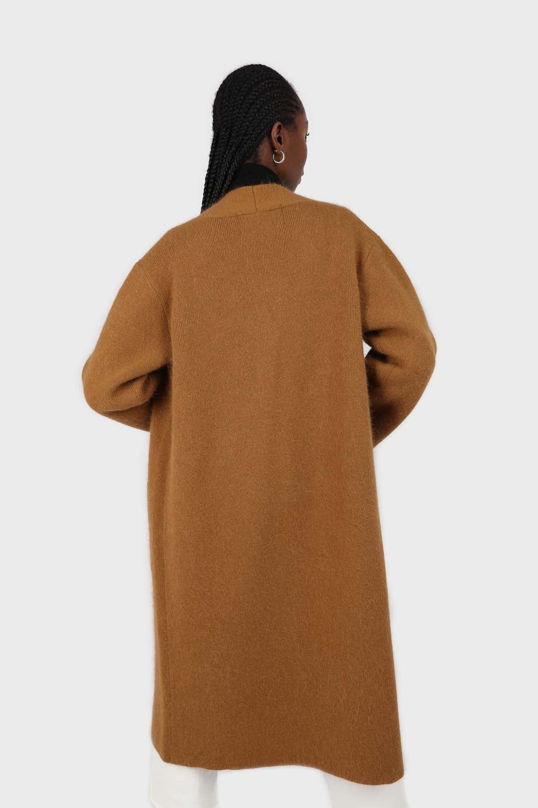 Camel thick angora sweater coat_7