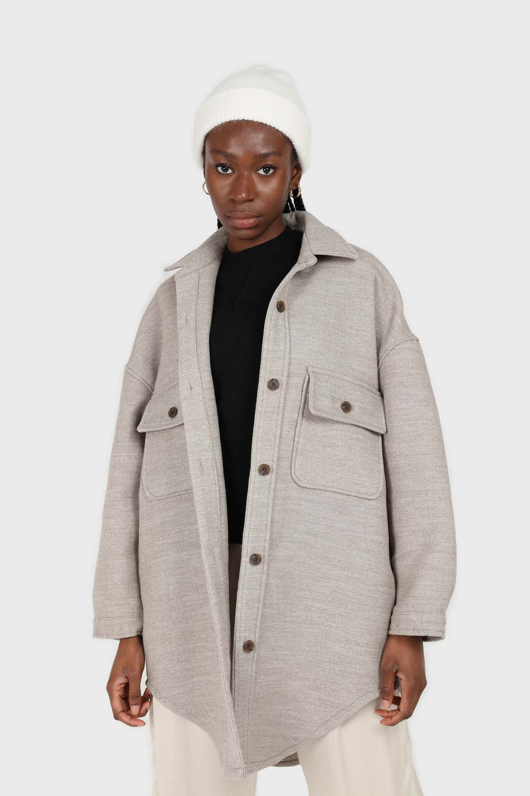 Beige wool blend oversized shirt jacket_6