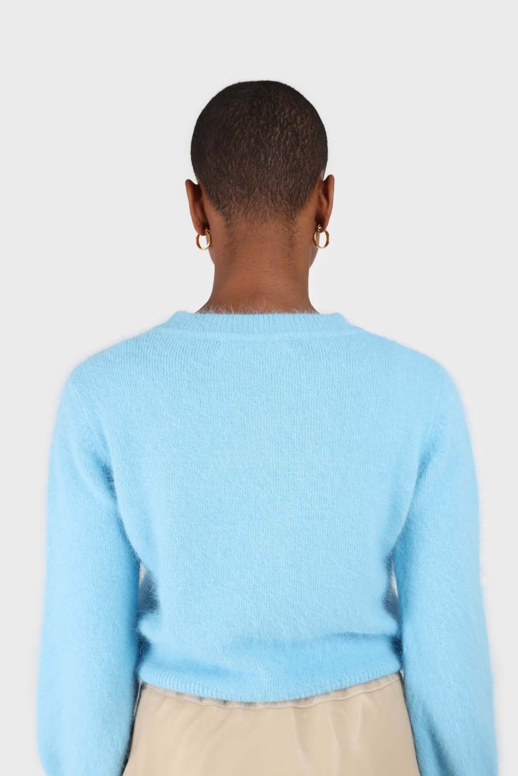 Aqua blue balloon sleeve angora jumper_6