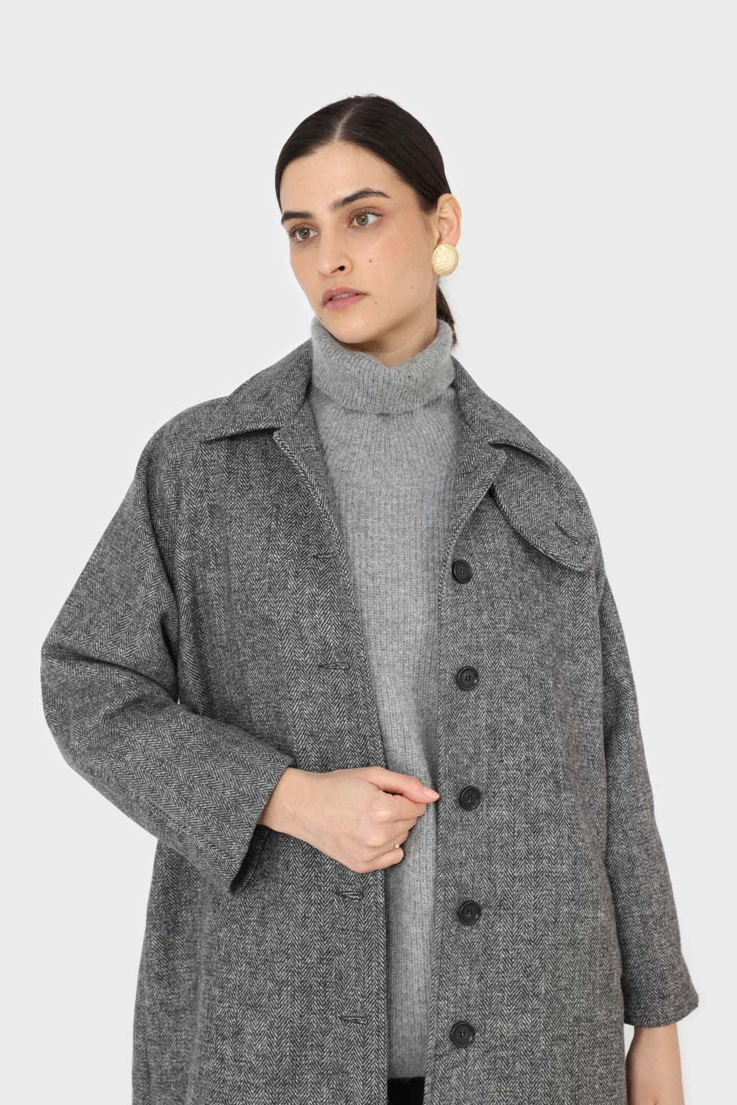 Charcoal ribbed angora wide fit turtleneck jumper_3