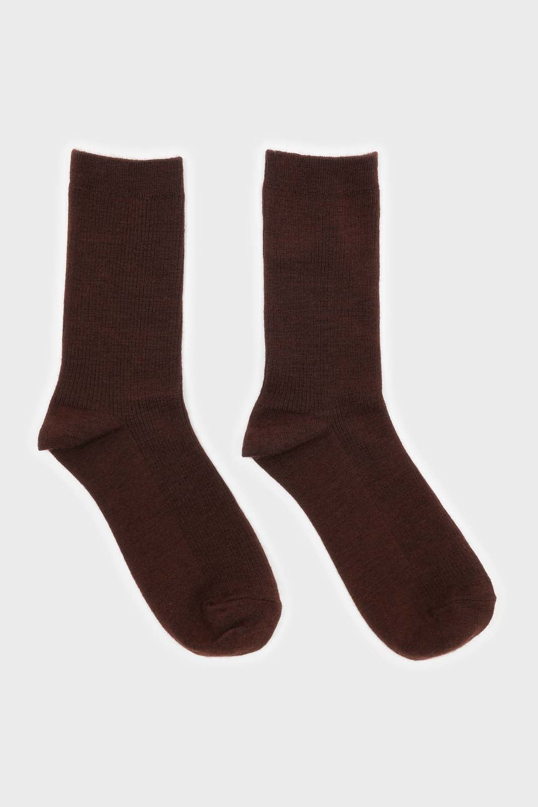 Deep brown merino wool socks_4