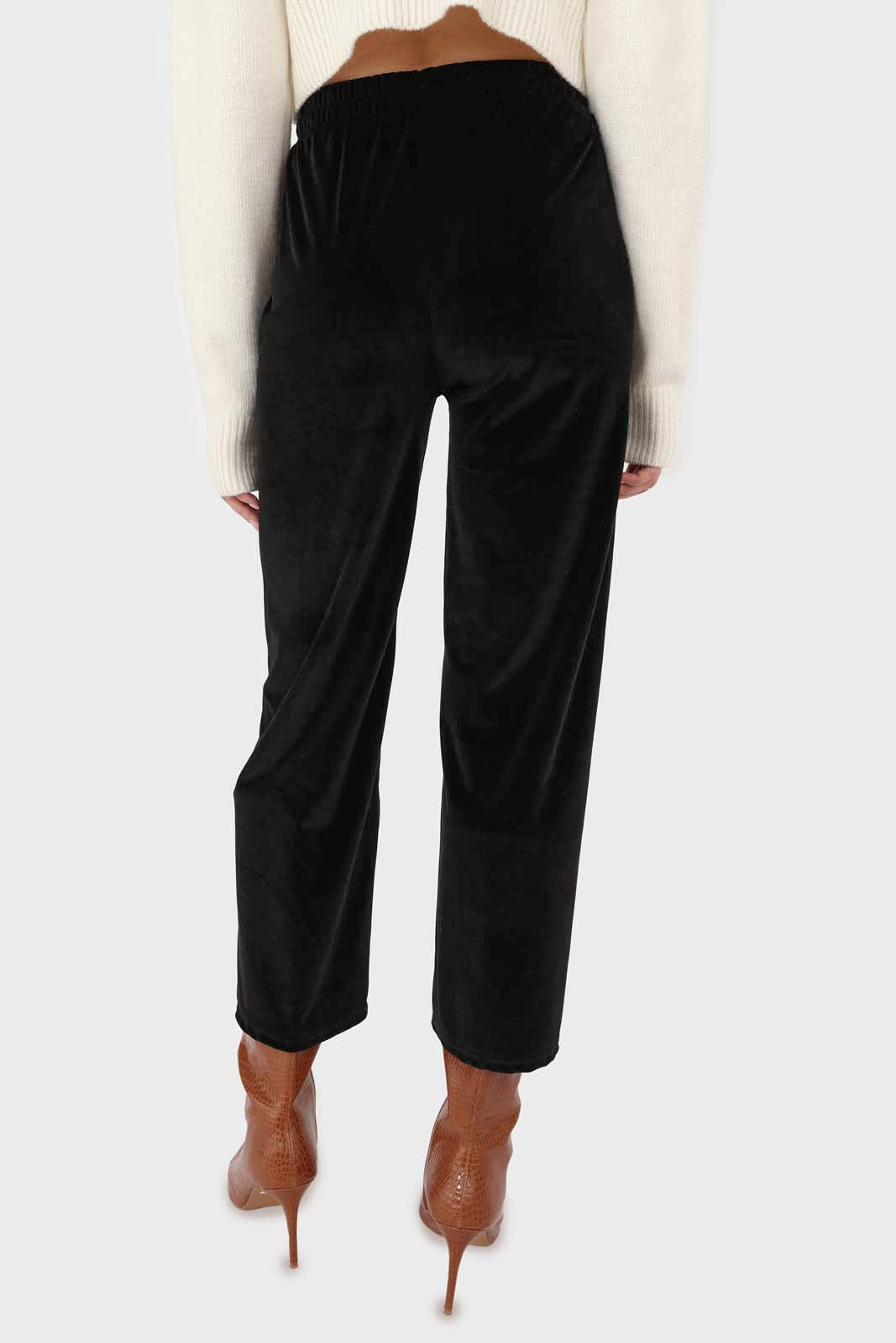 Black velvet loose fit trousers_2