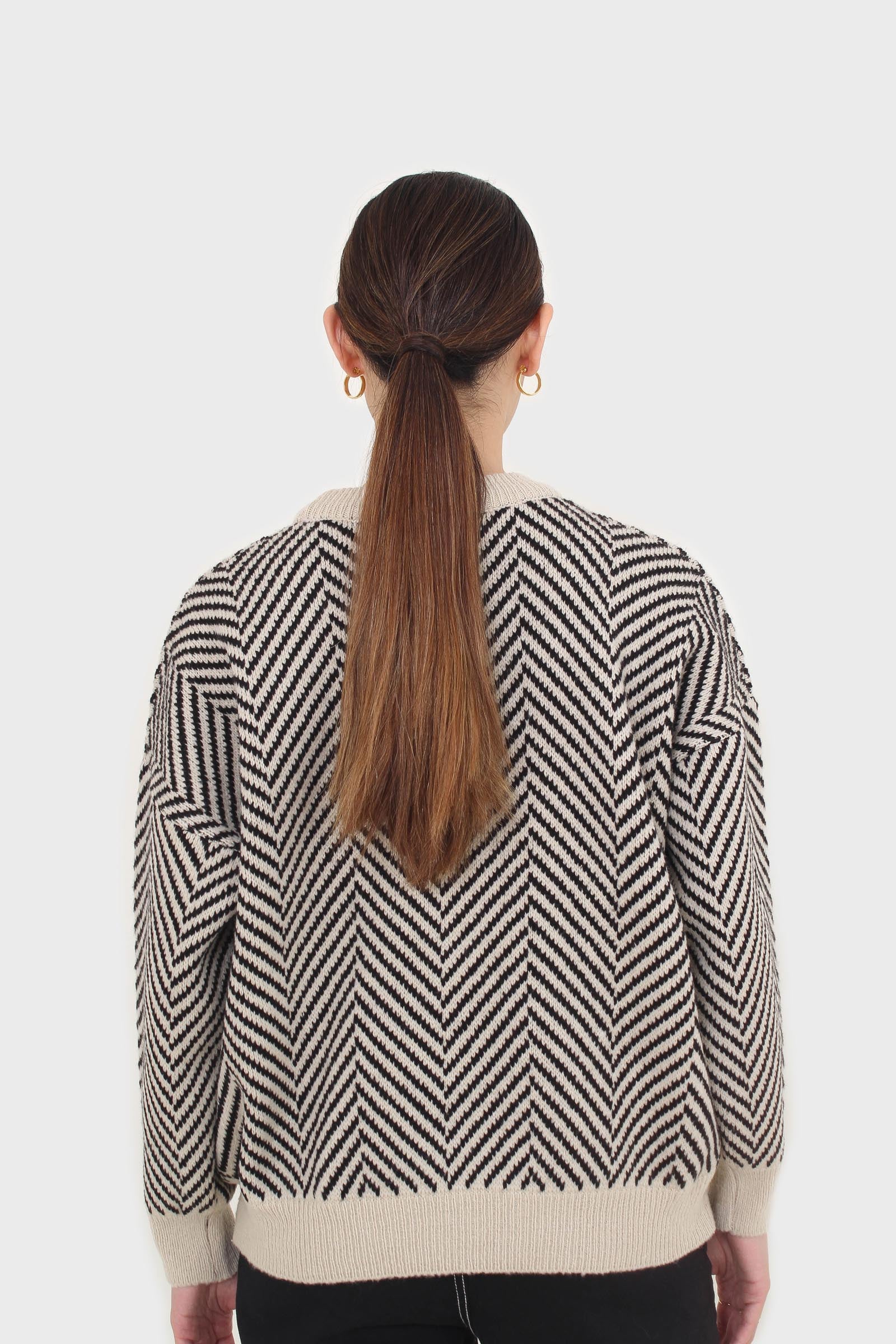 Ivory and black herringbone jumper_2