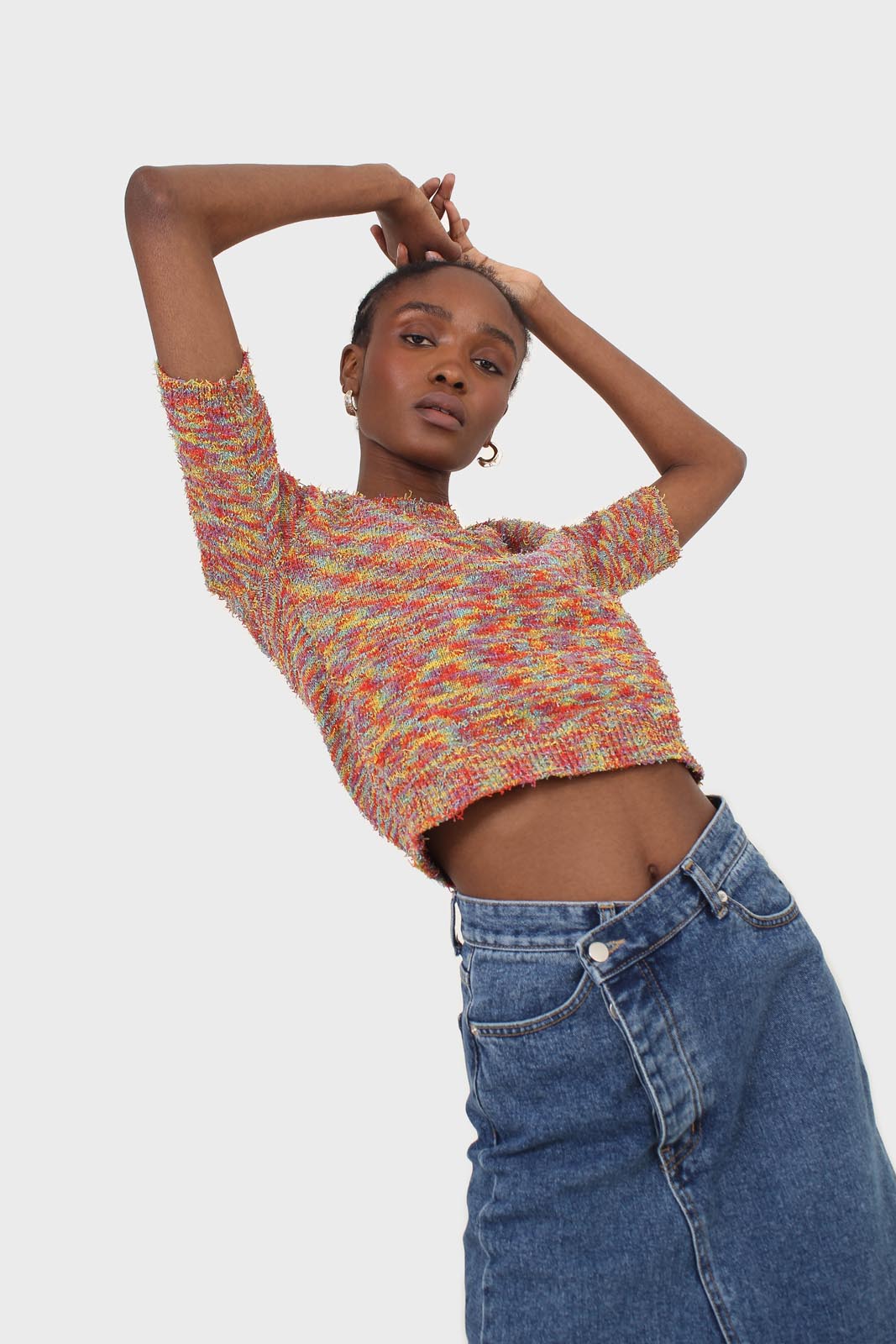 Mid blue denim front slit maxi skirt_20