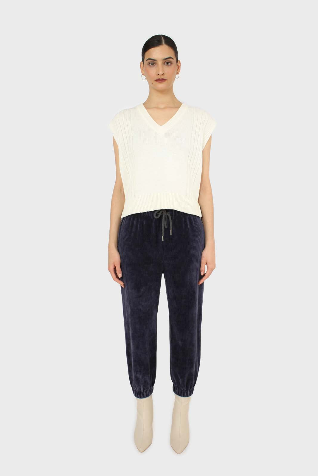Navy velvet ribbed trousers_2