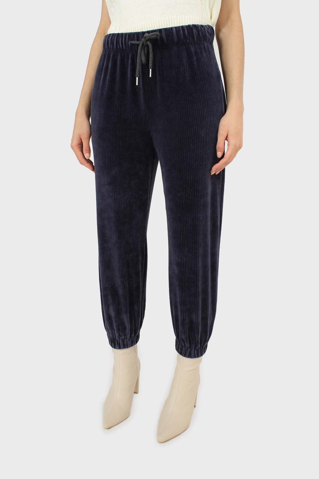 Navy velvet ribbed trousers_1