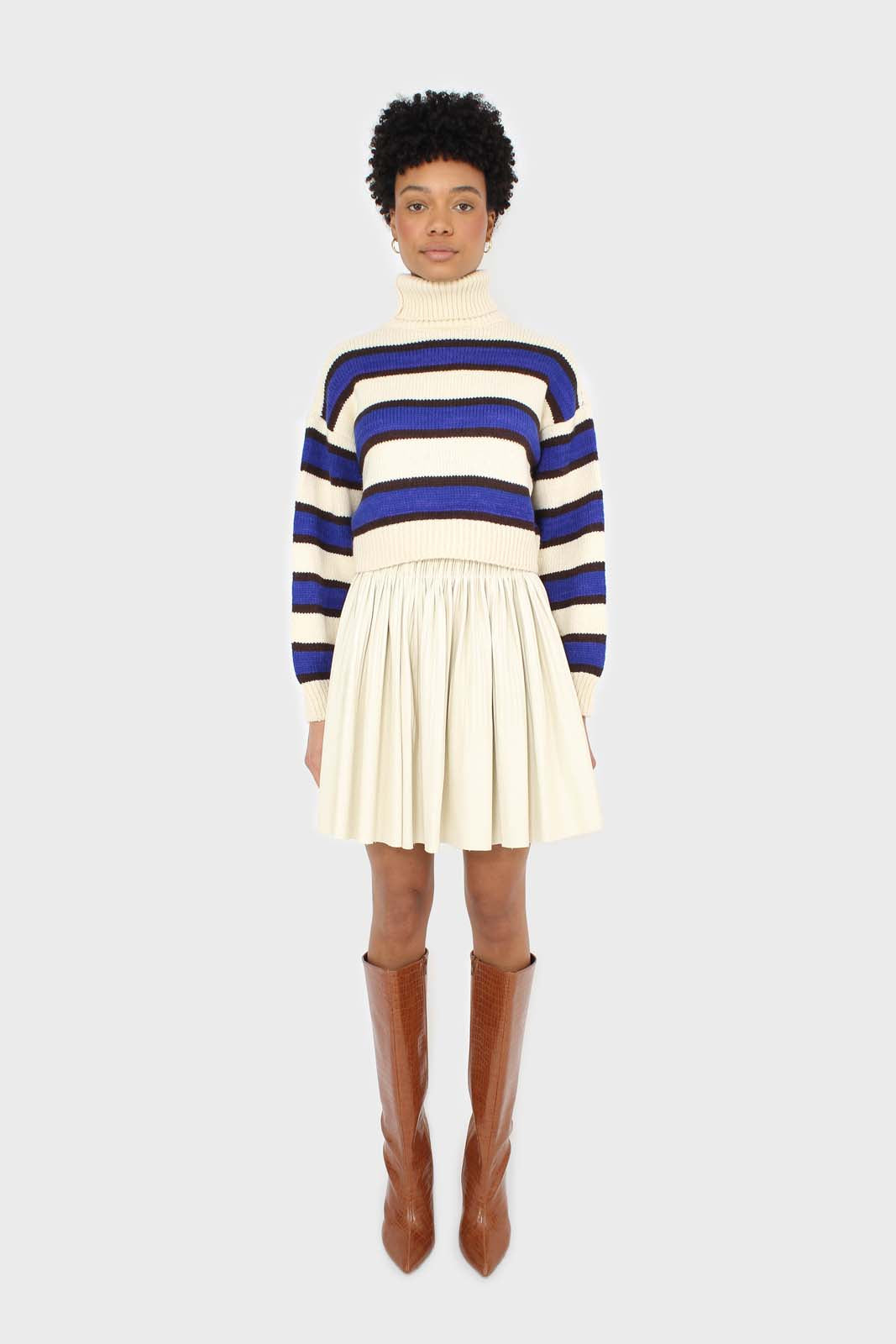 Ivory and cobalt blue bold striped turtleneck jumper_3