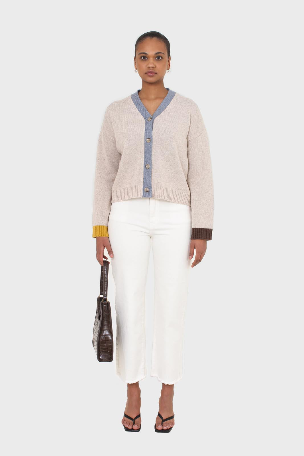 Oatmeal and blue contrast trim cardigan_3