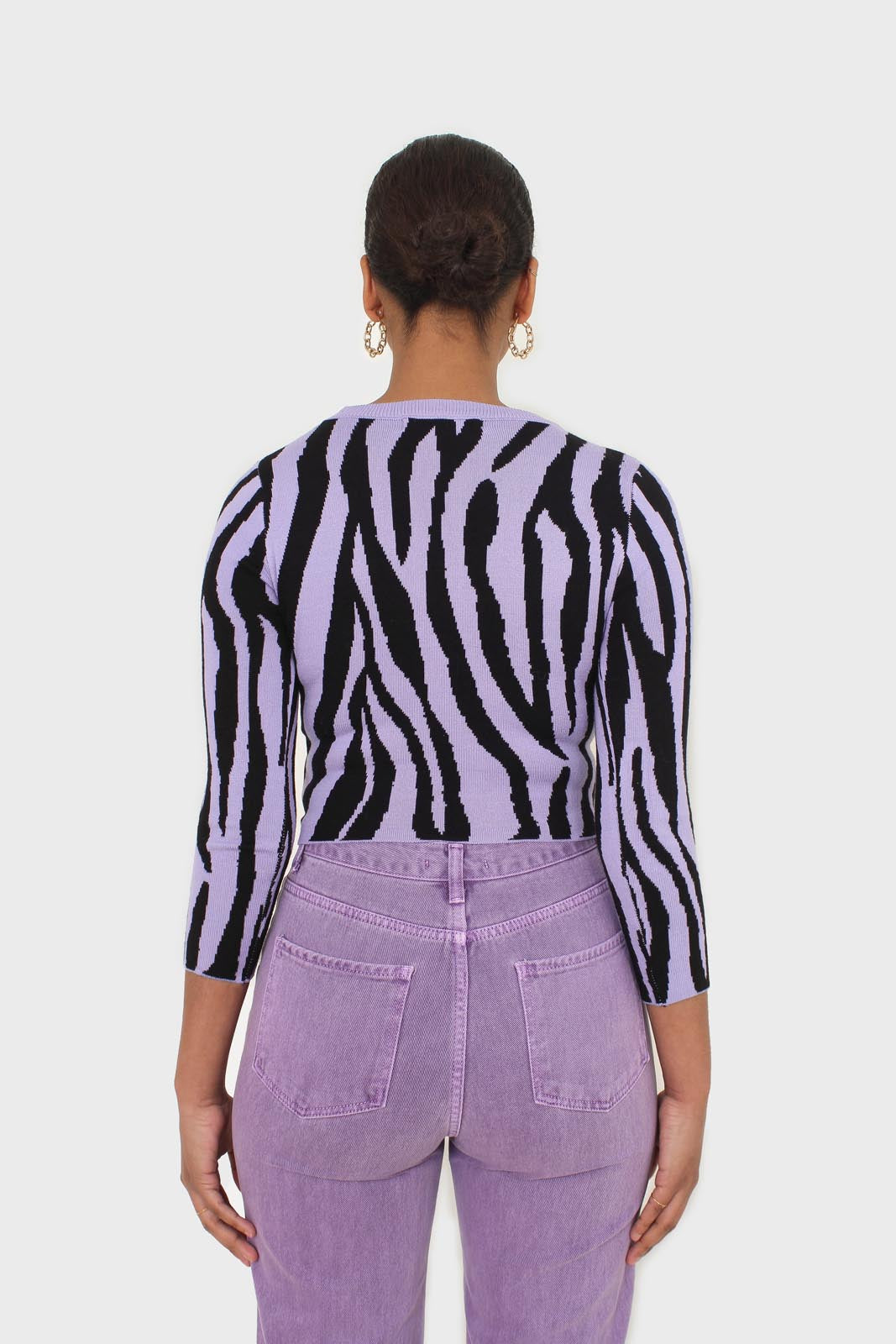 Lilac and black zebra cropped top_9
