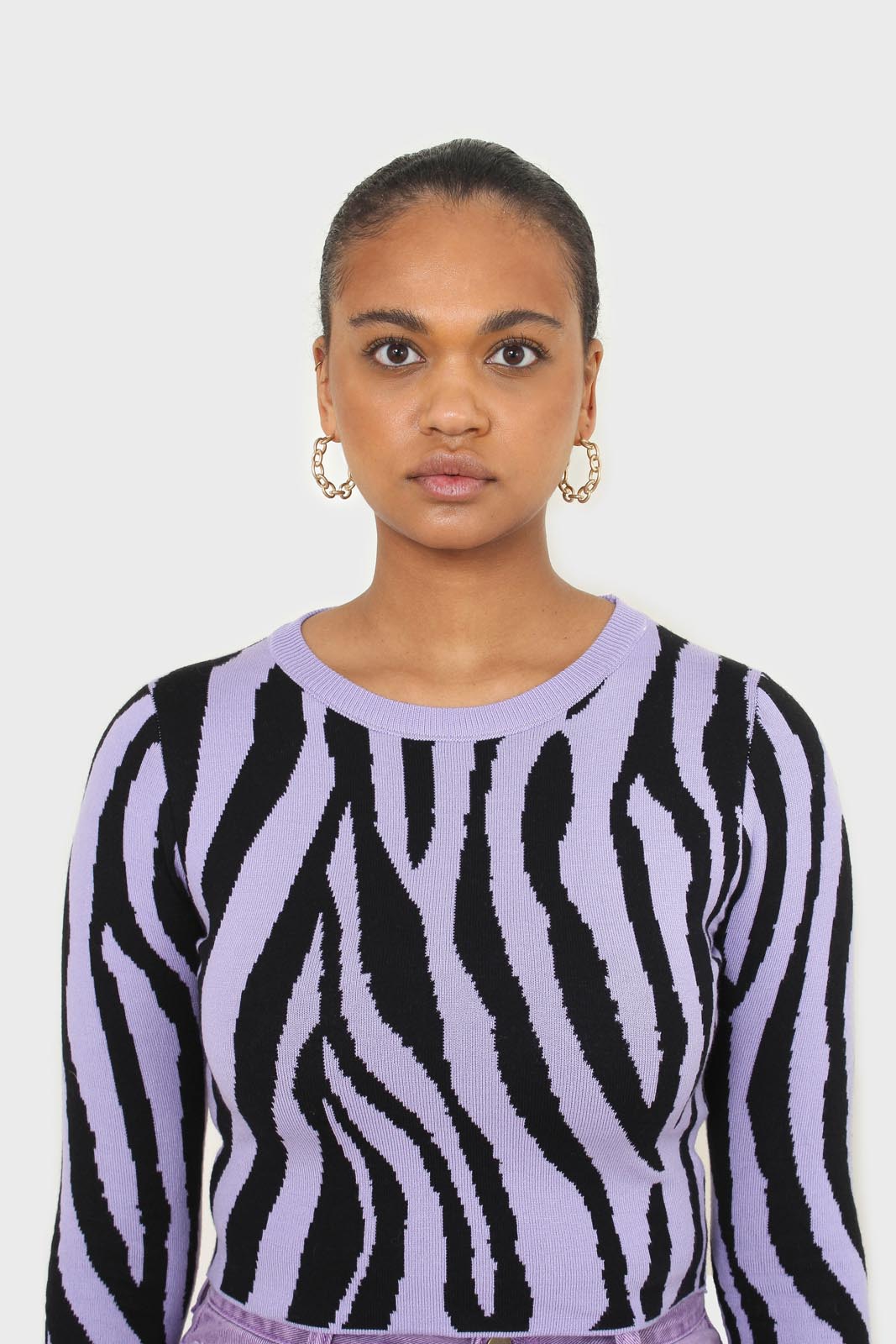 Lilac and black zebra cropped top_8