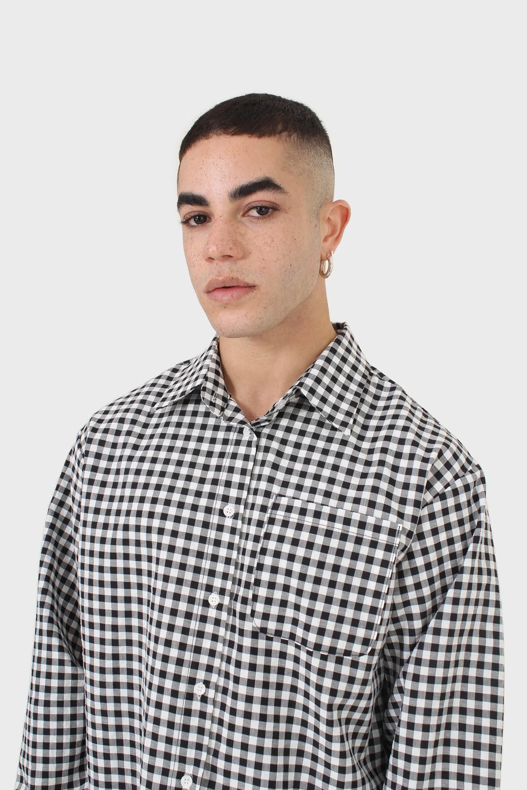 Black and white gingham oversized shirt_2