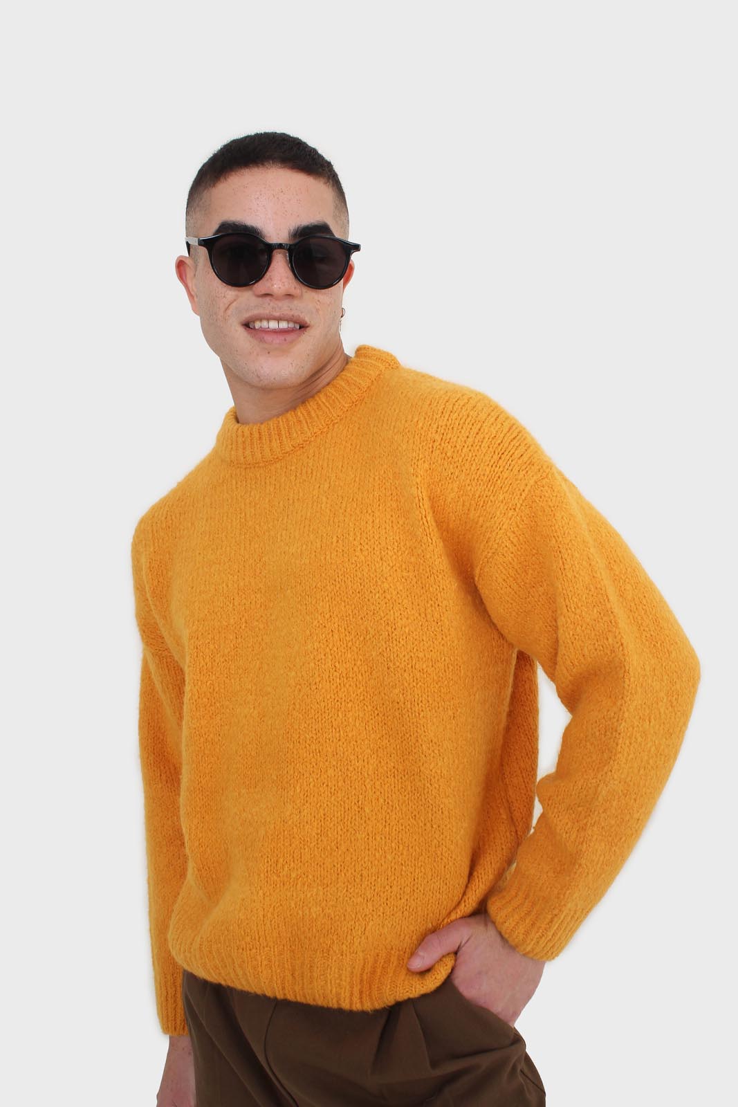 Bright orange oversized crew neck jumper_6