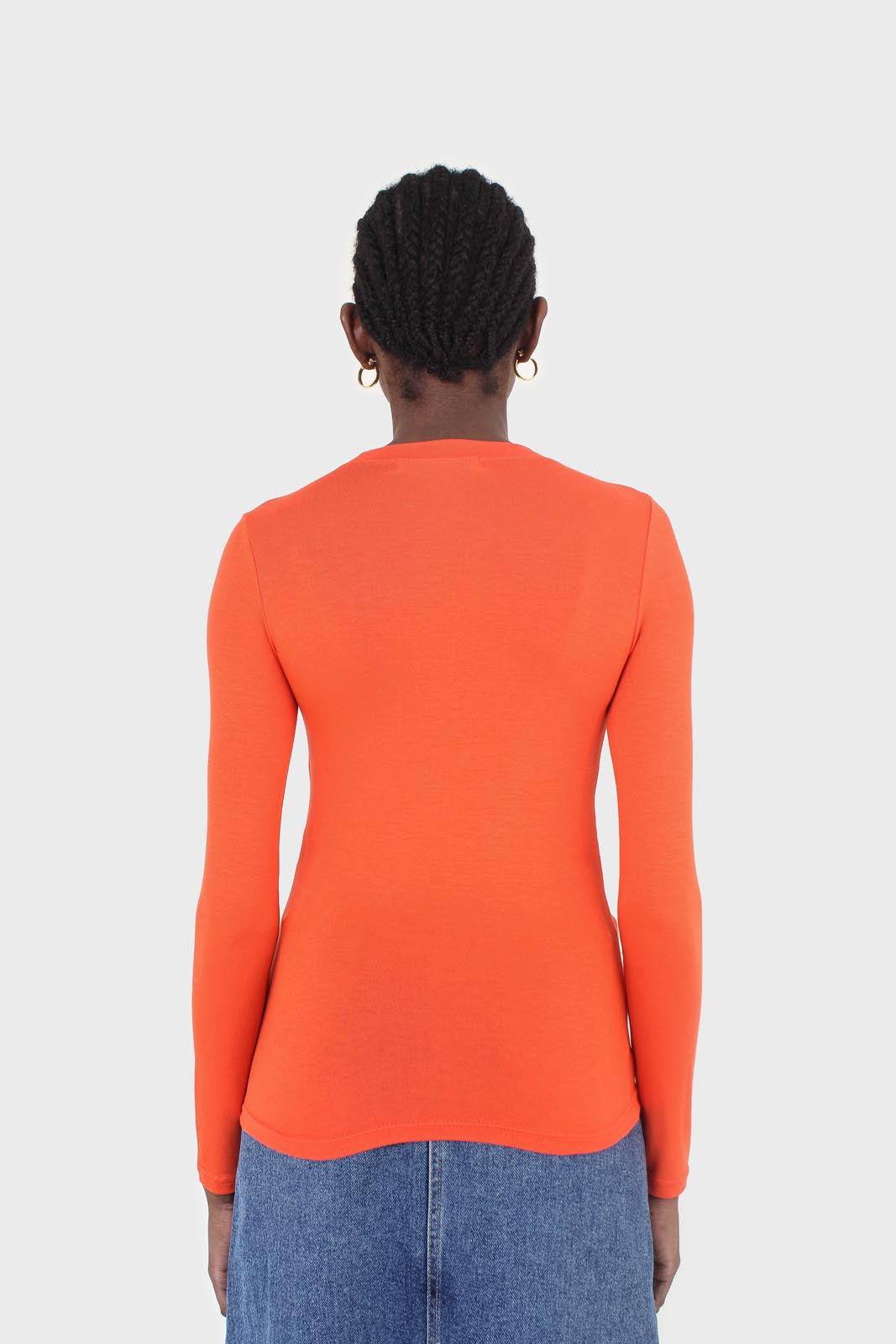 Bright orange soft jersey long sleeve top_8