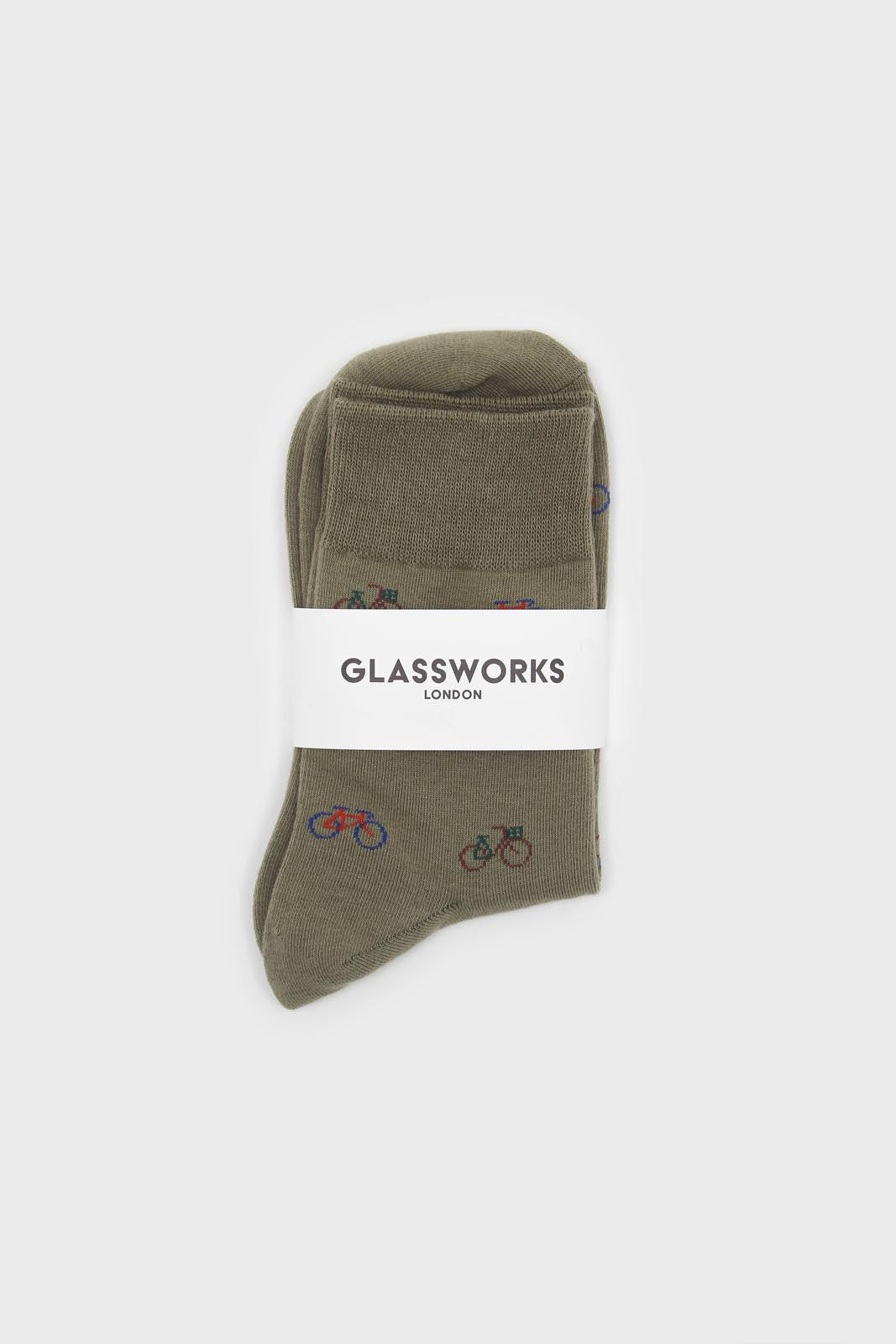 Pale khaki tiny bicycle socks_3