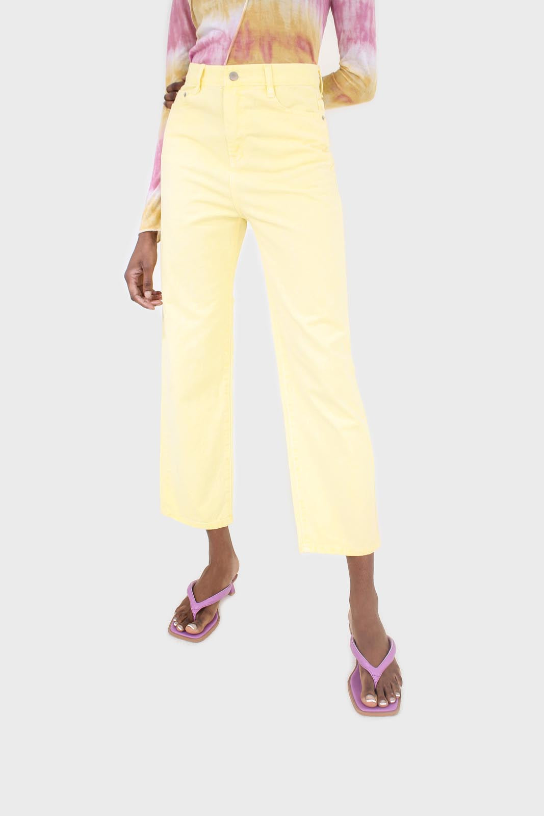 Pale yellow loose fit jeans - 215_1