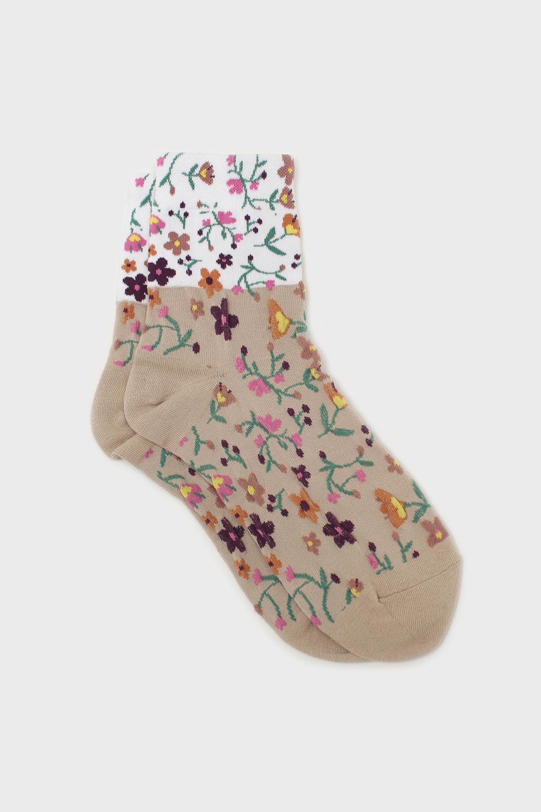 Floral colourblock socks - Set of 3
