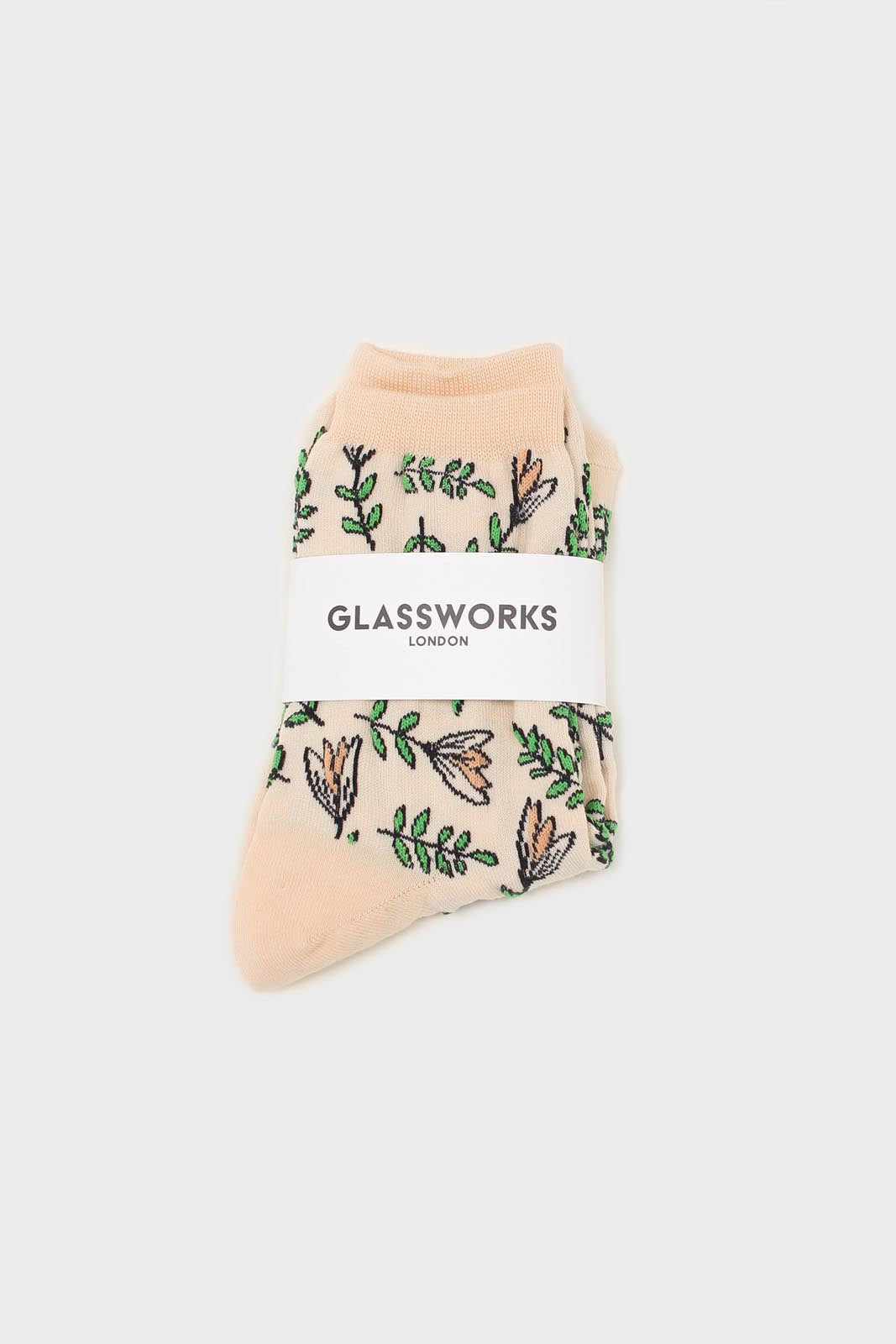 Light beige botanical socks_3