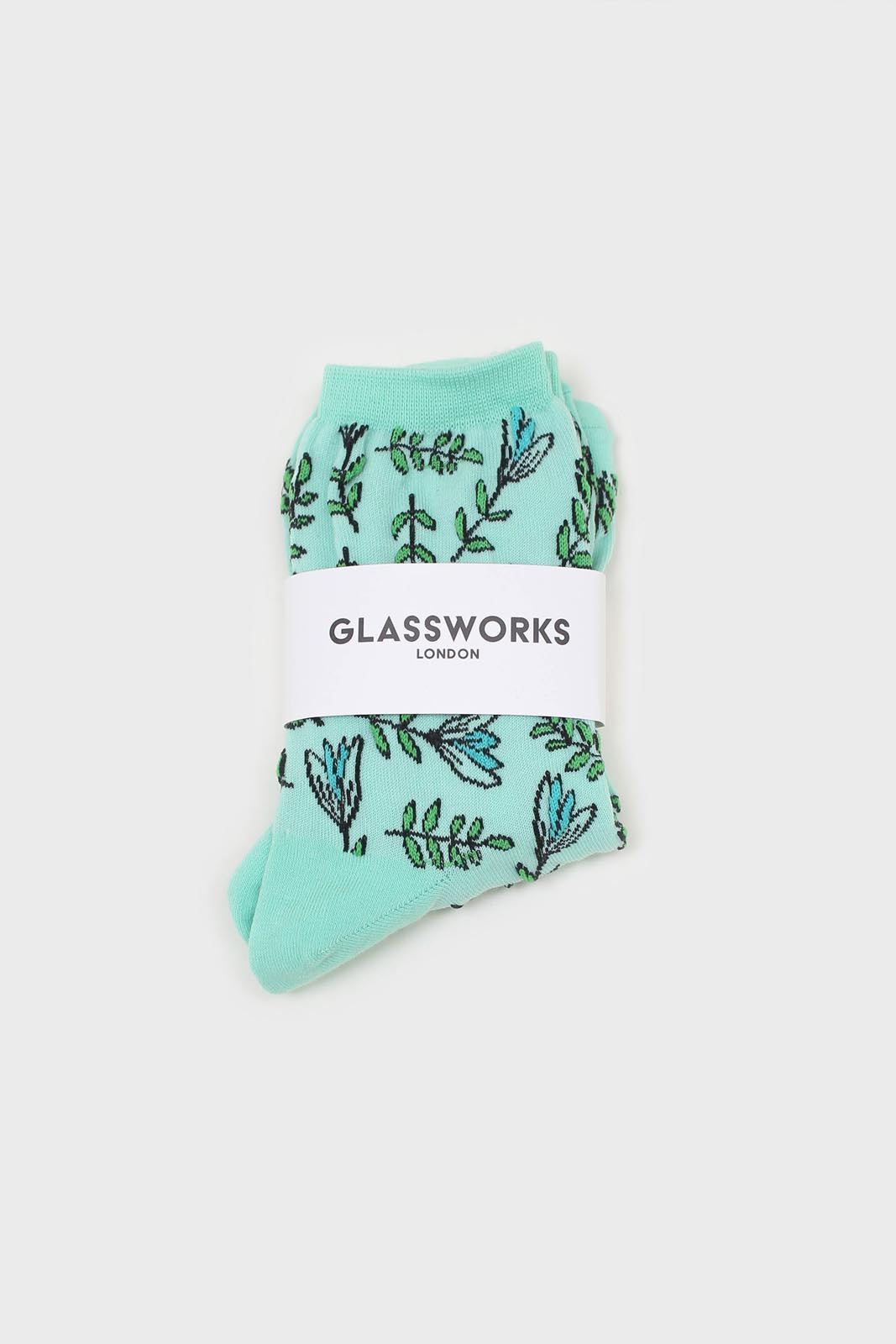Mint botanical socks_3