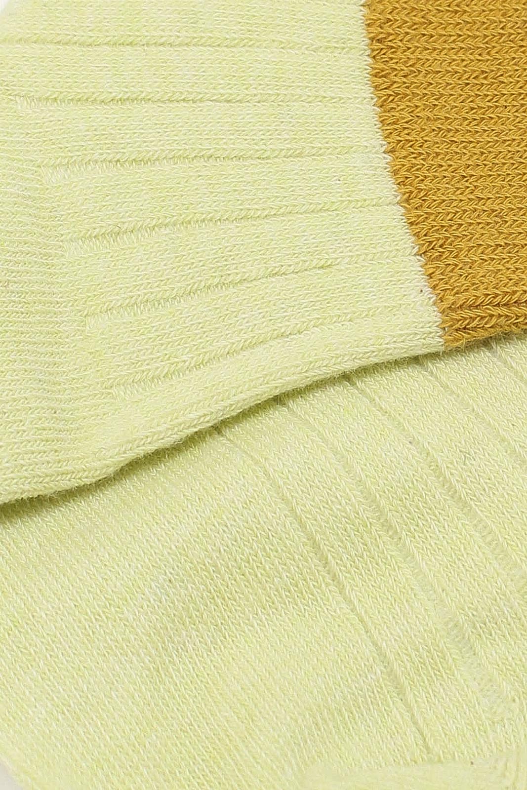 Lime and mustard candy colourblock socks_4