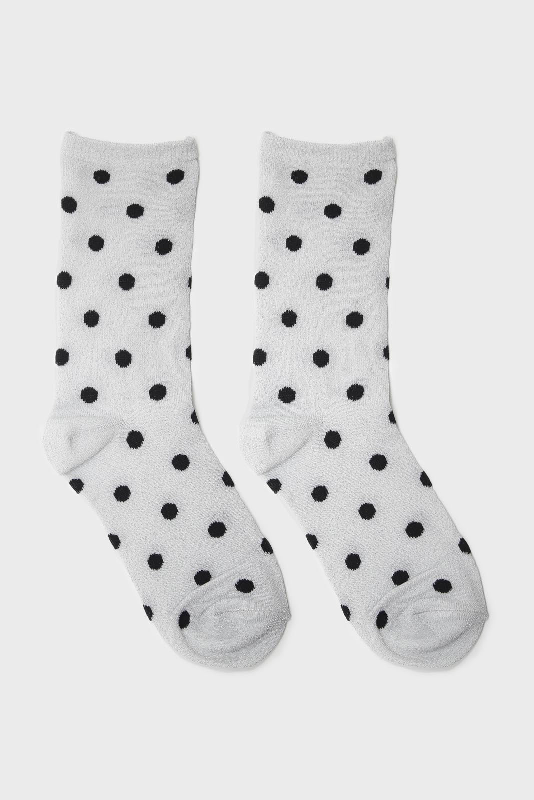 Silver and black metallic polka dot socks_3