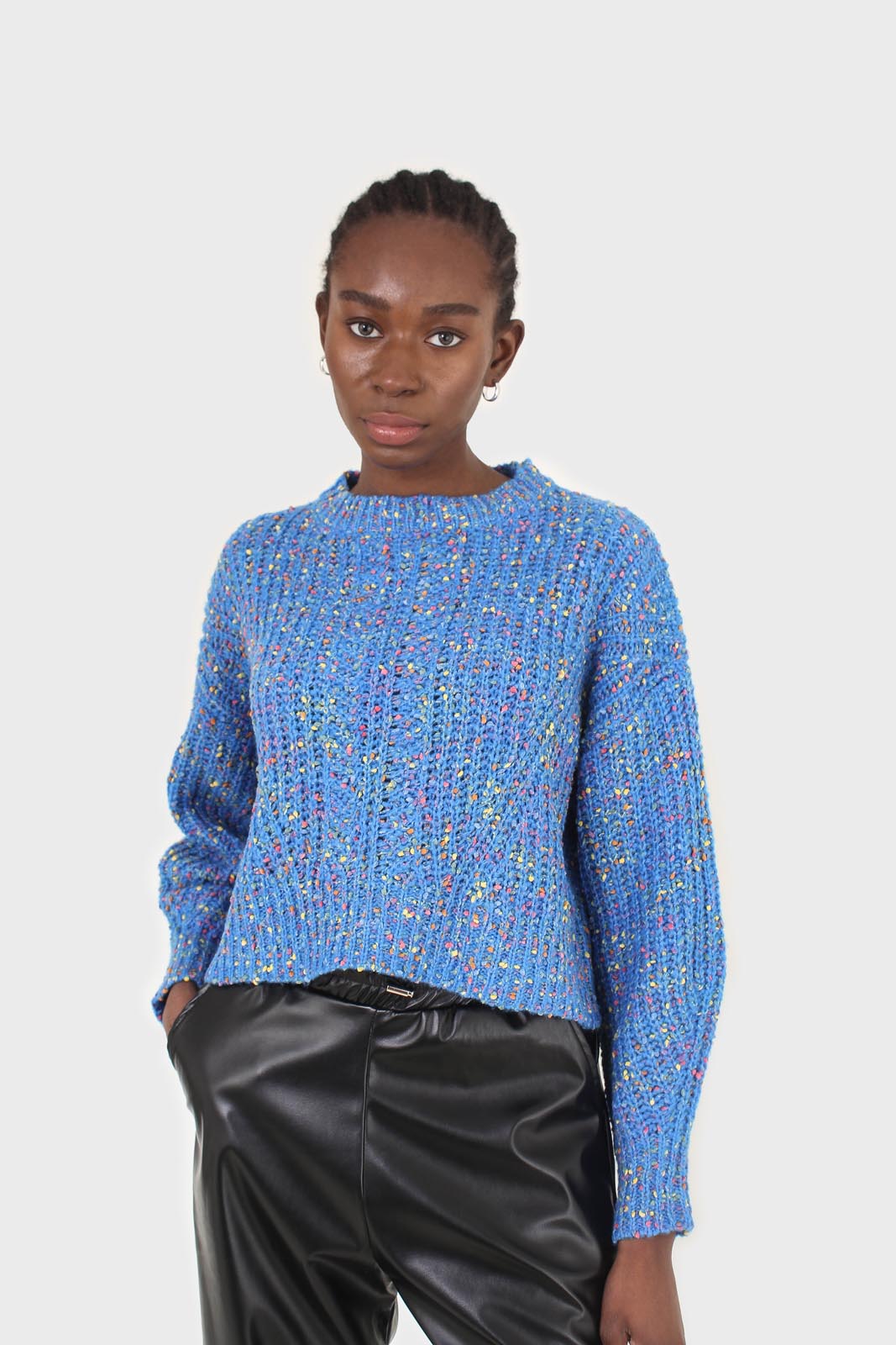 Blue rainbow fleck cropped jumper_6