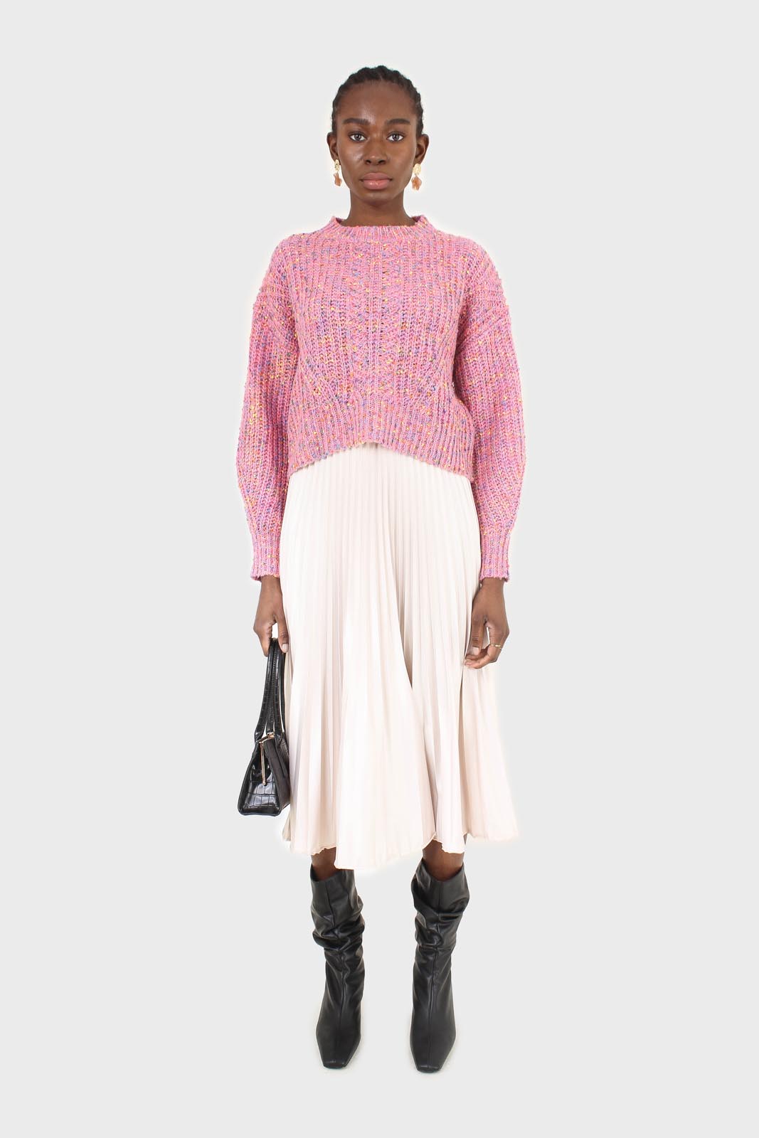Pink rainbow fleck cropped jumper_3