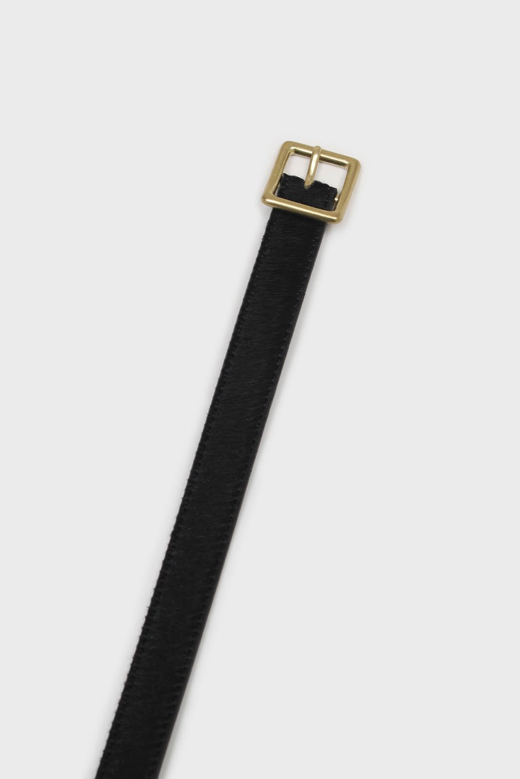 Black horsehair genuine leather thin belt_2