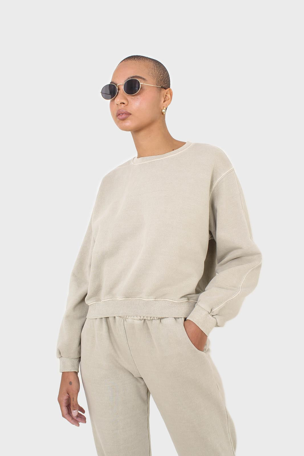 Beige pigment oversized sweatshirt_7