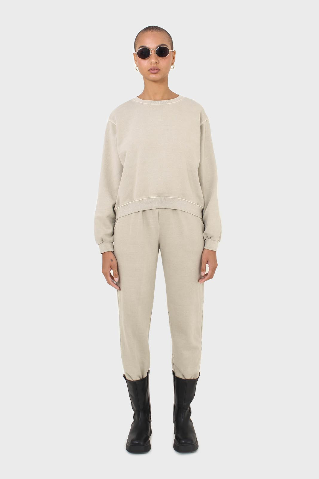 Beige pigment sweatpants_3