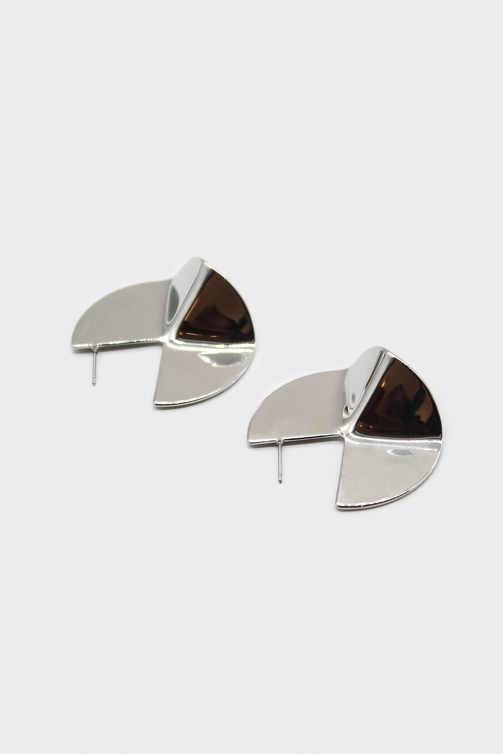 Silver folded circle earrings_1
