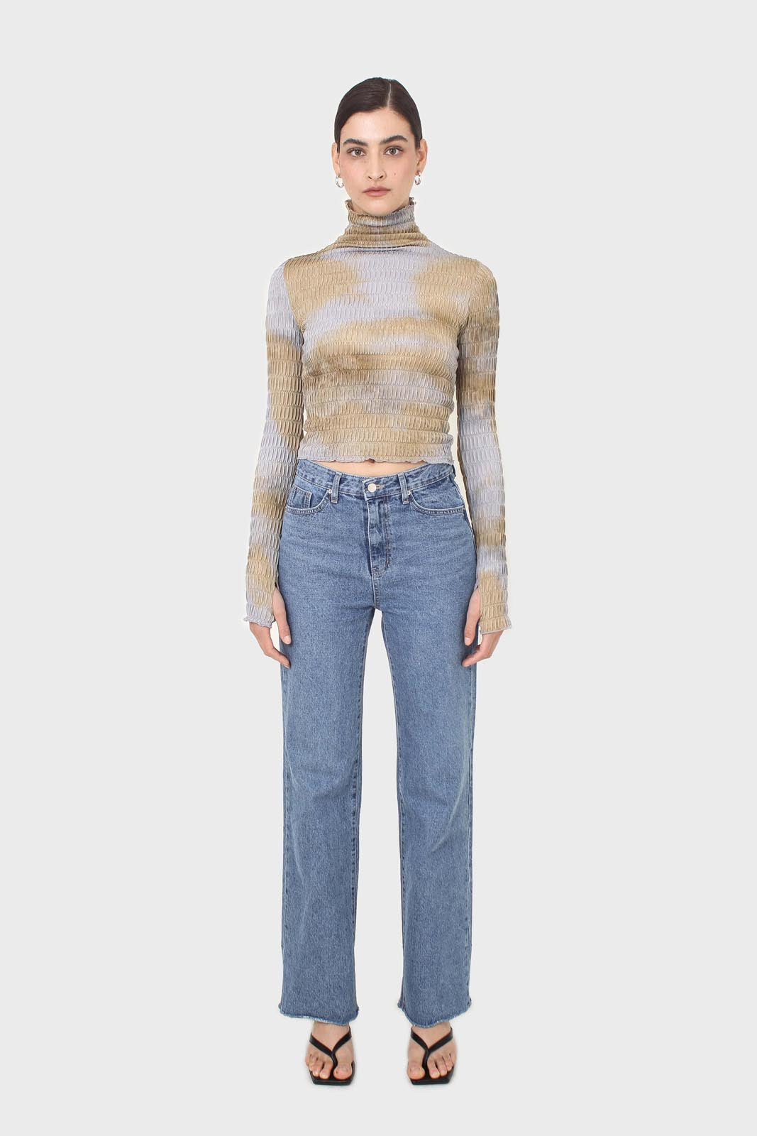 Blue and green tie dye top_2