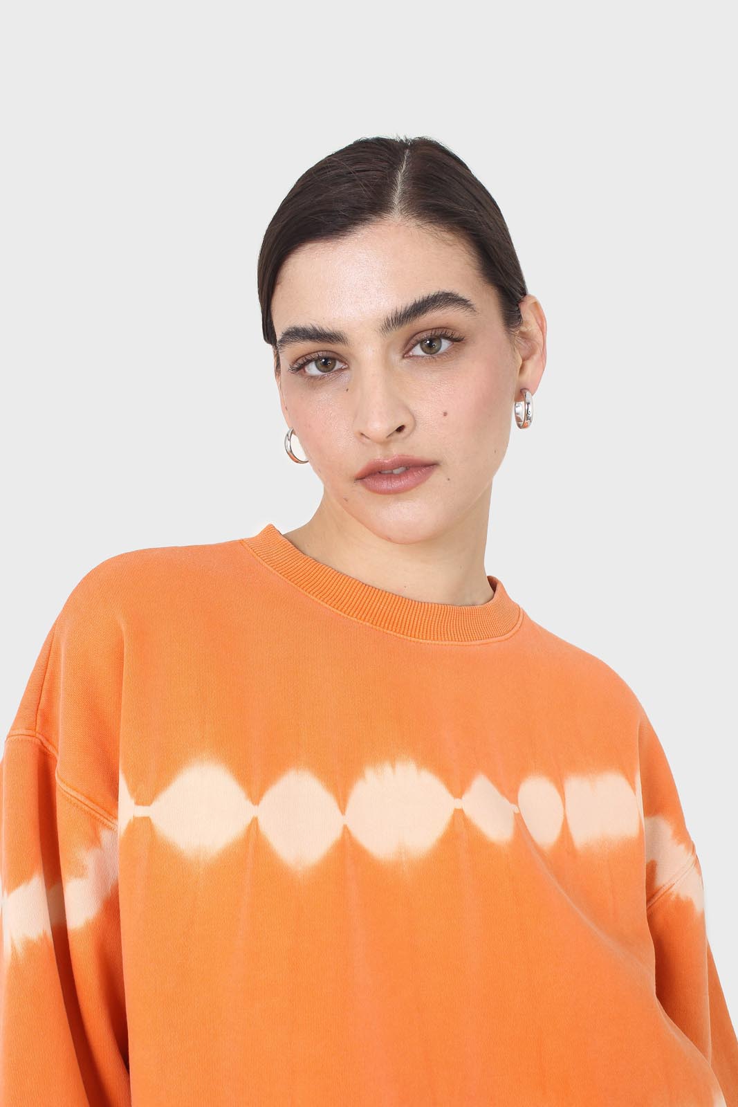 Orange tie dye crewneck sweatshirt_3