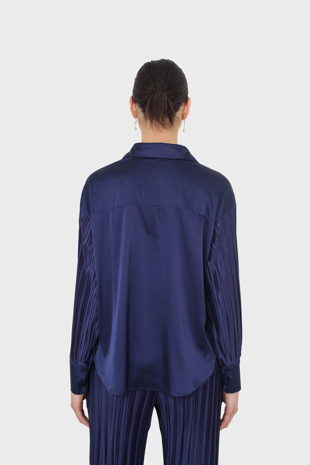Navy micro pleat top_2