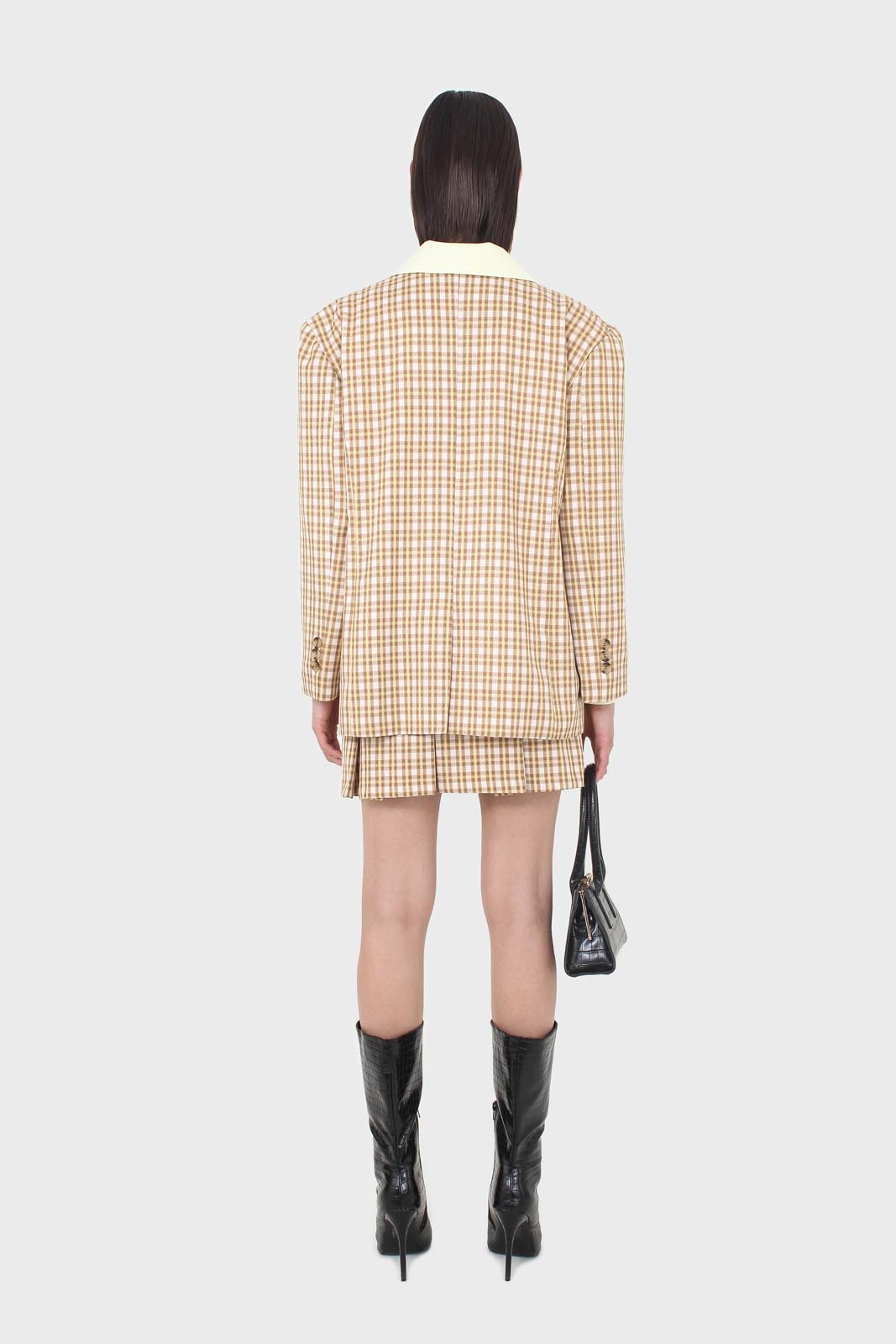 Yellow and camel checked blazer_6