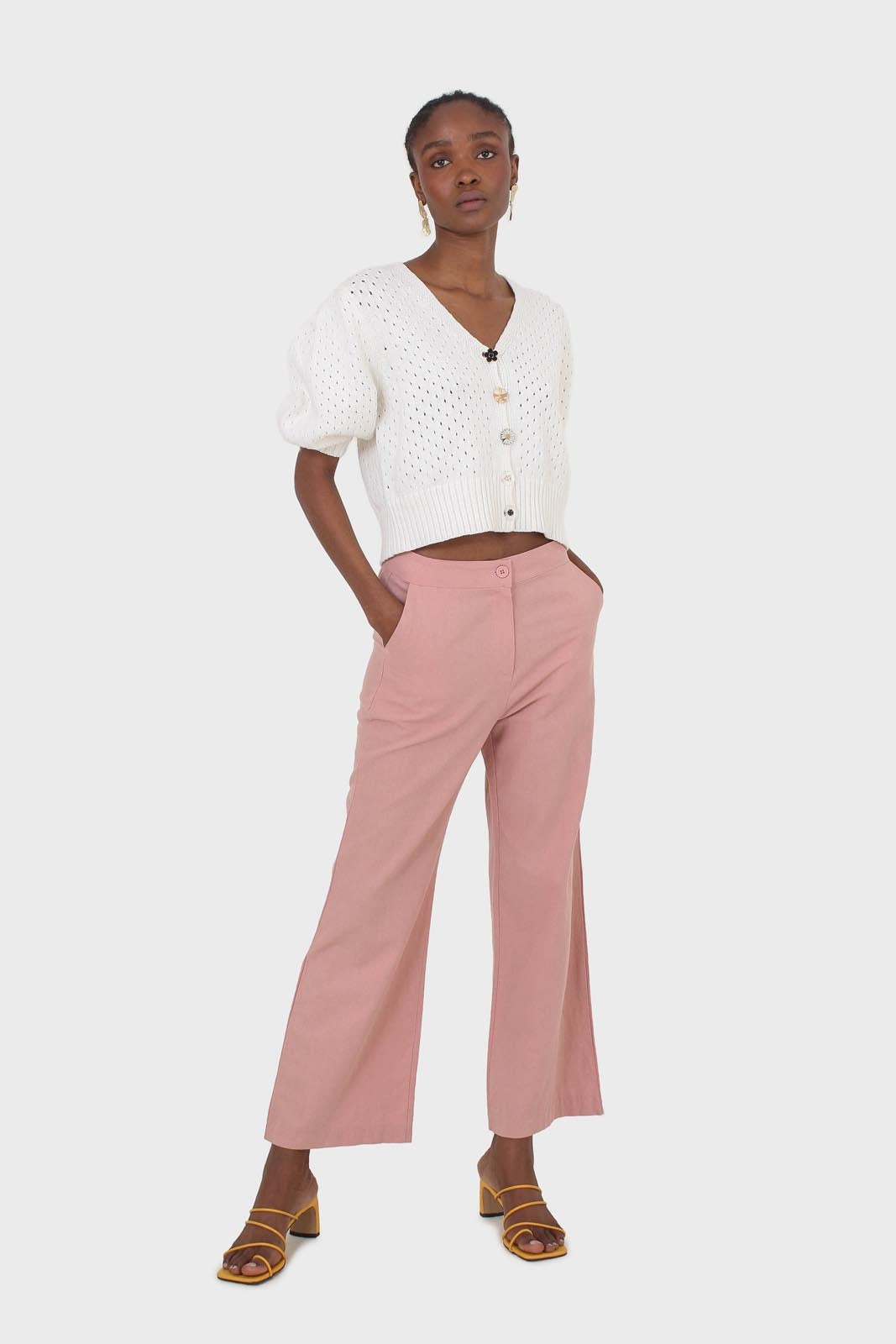 Ivory flower button cardigan_12