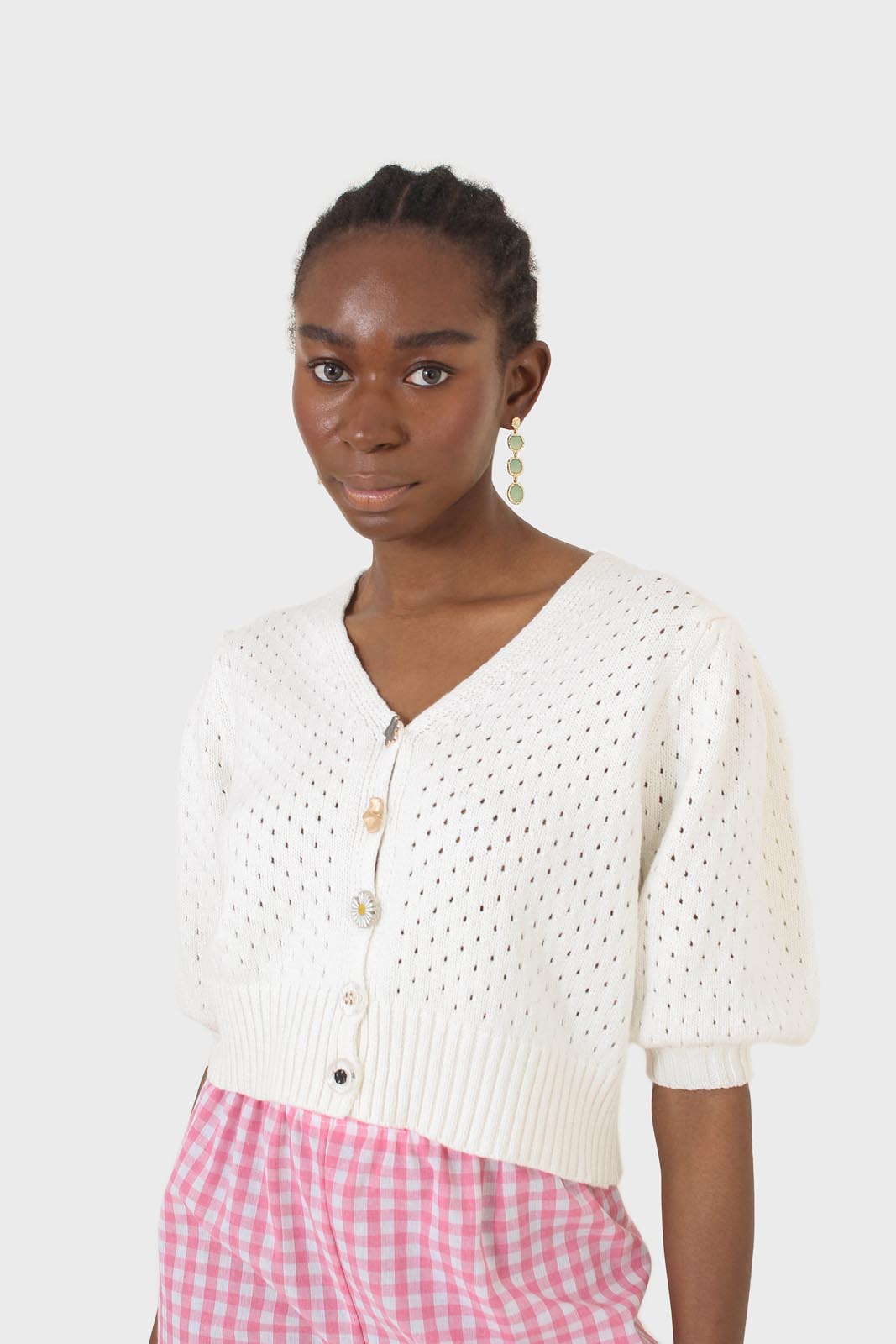 Ivory flower button cardigan_5