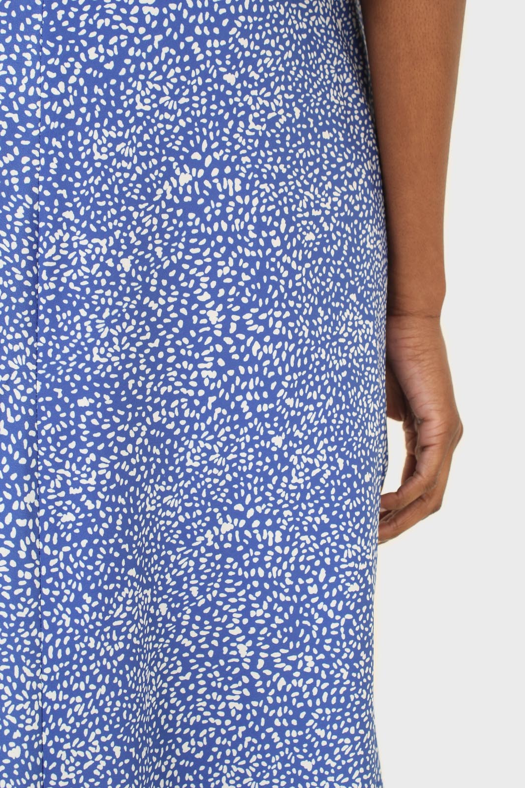 Cobalt blue and ivory dappled maxi skirt_5