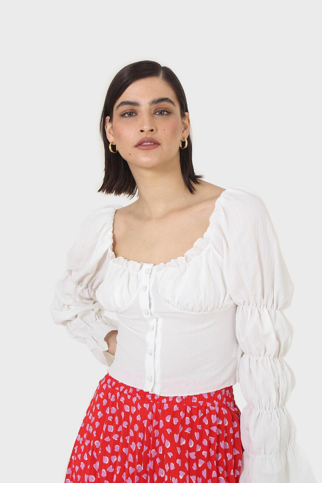 White button front detail bustier top_7