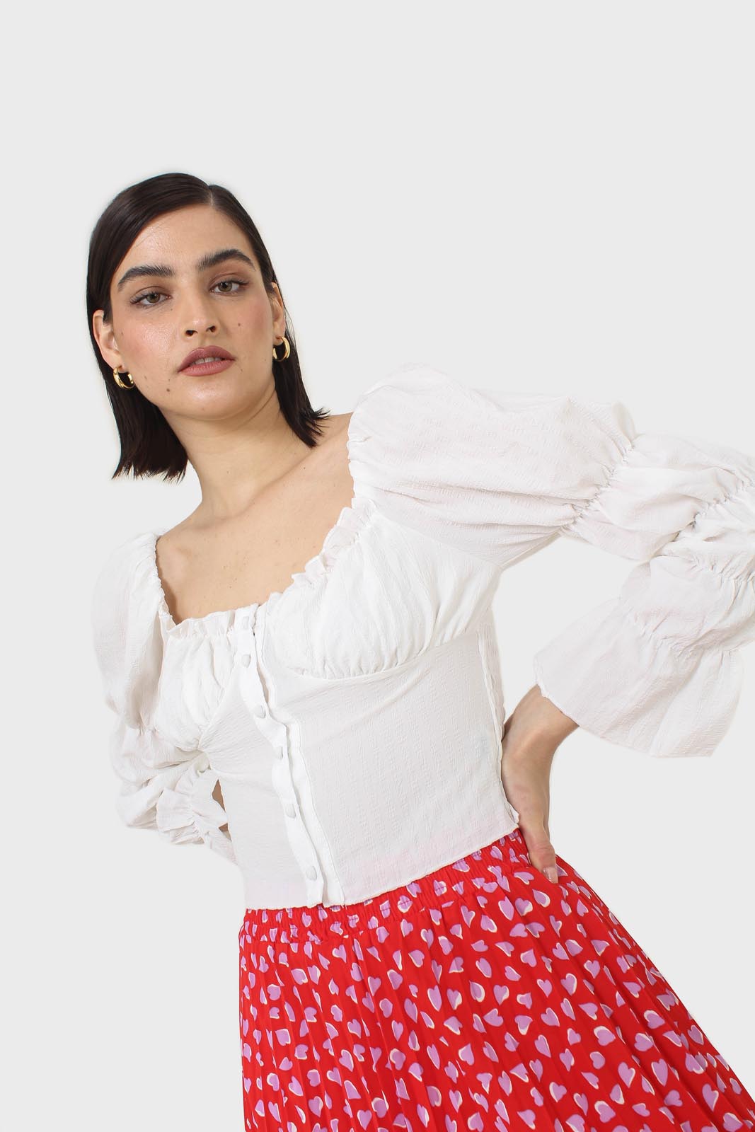 White button front detail bustier top_8