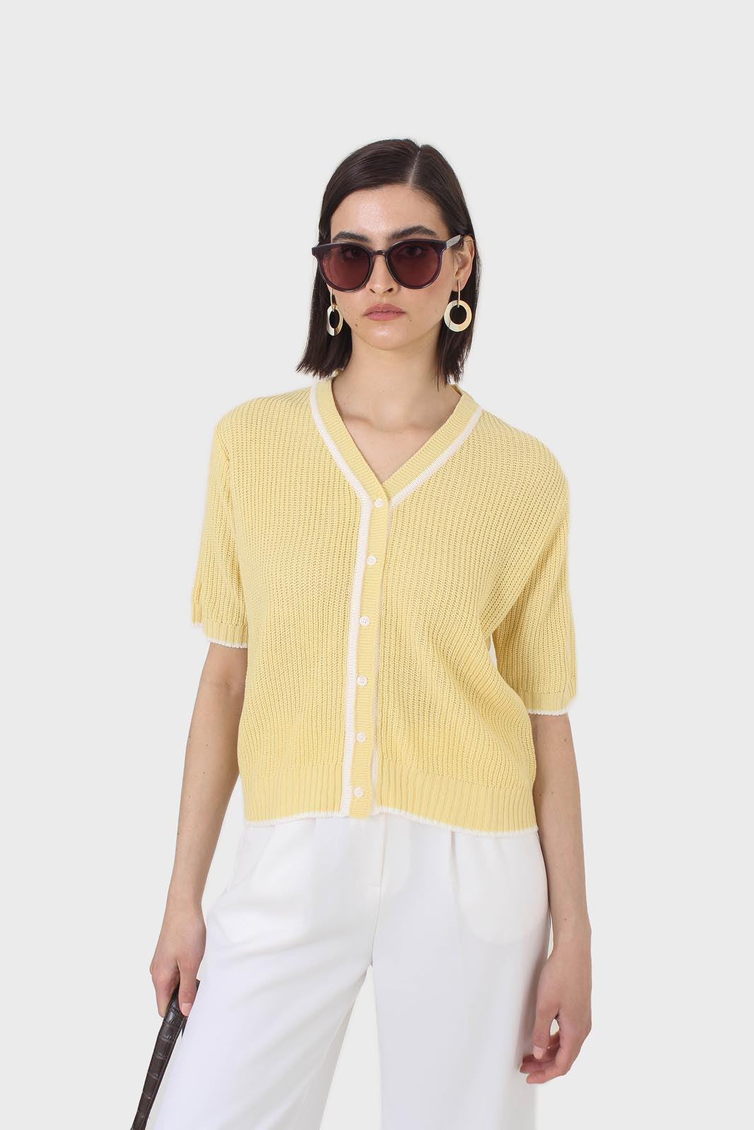 Yellow and ivory trim cardigan_1